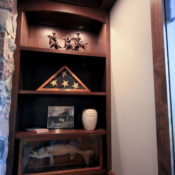 Wegner corner built-in corner shelves