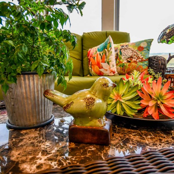 Bro Home Sunroom Decor Ceramic Bird with plants