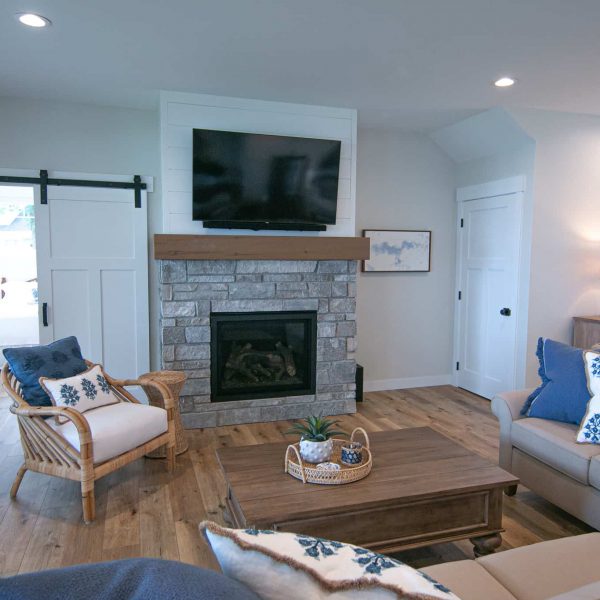 Harless Home on Pelican Point Living Room and Fireplace Area