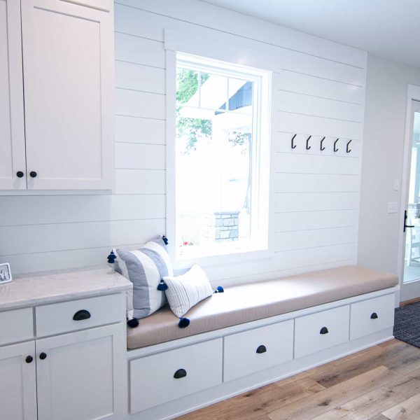 Harless Home on Pelican Point Entrance Bench Seating Area & Storage