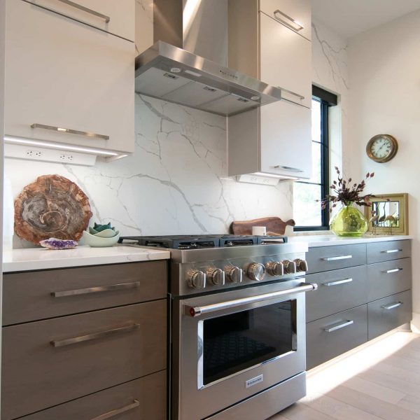 Newman Home on Lake Eunice, MN • kitchen cooking area with cabinets