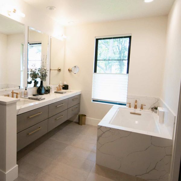 Newman Home on Lake Eunice, MN • master bathroom full view