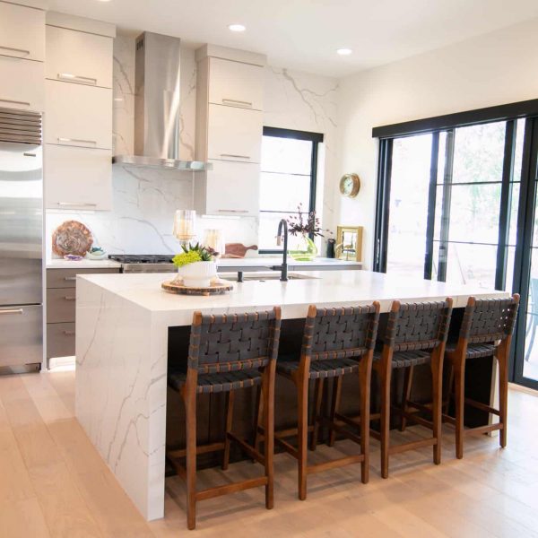 Newman Home on Lake Eunice, MN • kitchen island with chairs