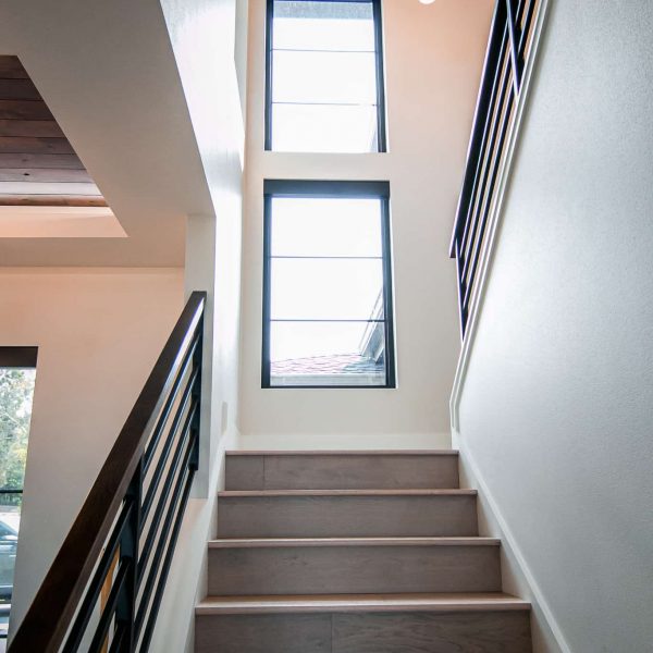 Newman Home on Lake Eunice, MN • stairway to the upper level