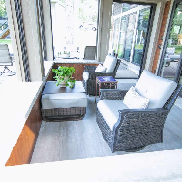 Newman Home on Lake Eunice, MN • seasonal porch