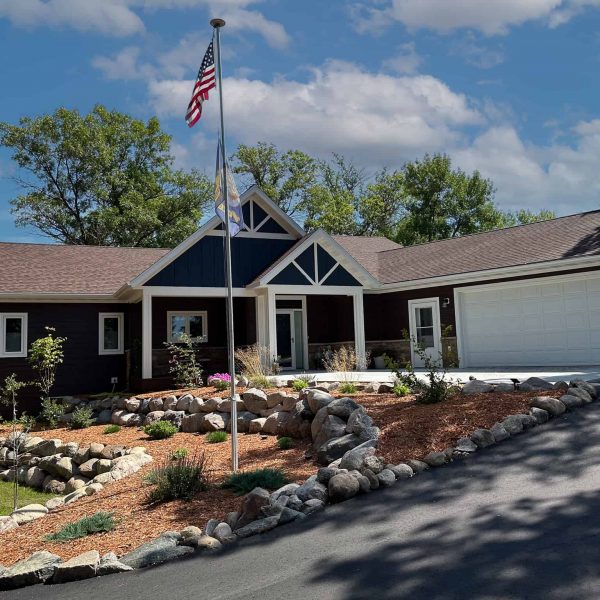 Schaefbauer home on Munson Lake roadside exterior • full view