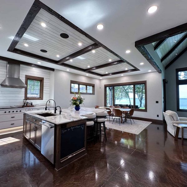 Spicer Home on Pelican Lake kitchen and dining room view