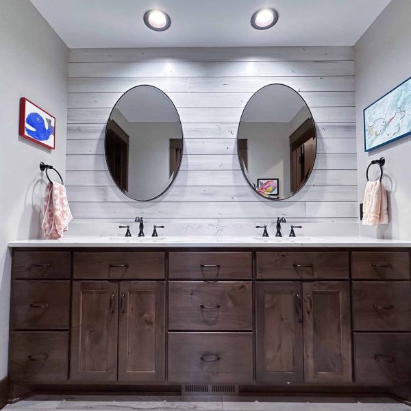 Spicer Home on Pelican Lake • Guest bathroom vanity area