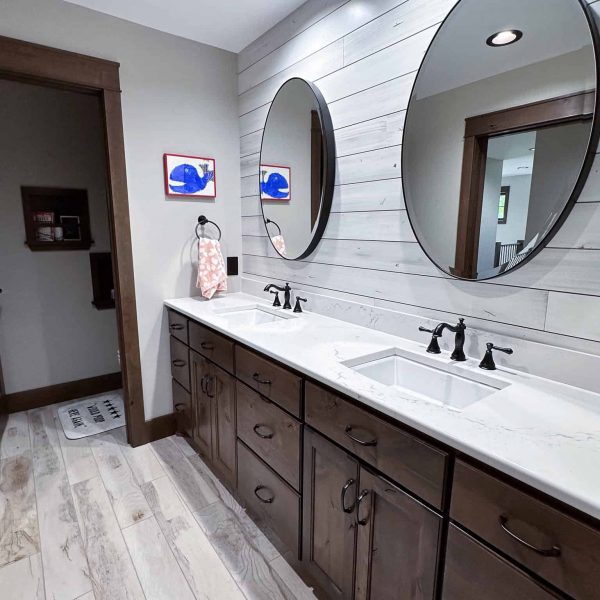 Spicer Home on Pelican Lake • Guest bathroom vanity area