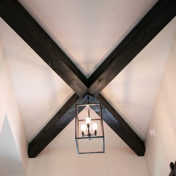 Dagenais Custom Built Home ∙ Entry Chandelier Beams