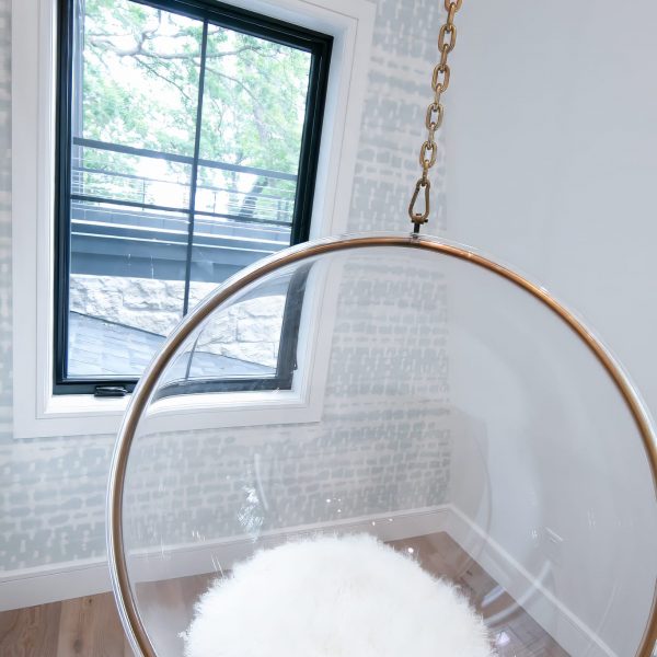 Zunich Home on Detroit Lake girl's room swing with window view
