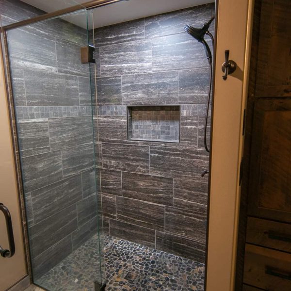 Briard Construction Model Home Basement Bathroom Shower