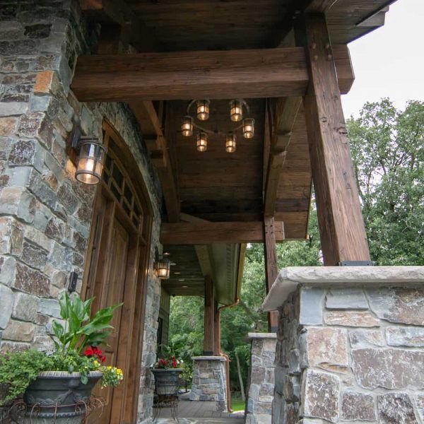 Briard Construction Model Home Sideview Lit Porch