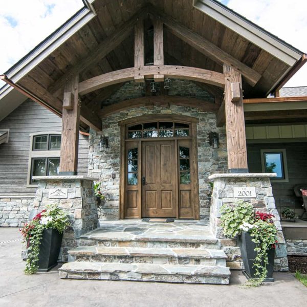 Briard Construction Model Home Entrance Grand Roofline