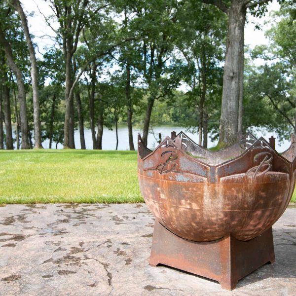 Briard Construction Model Home Copper Personalized Firepit