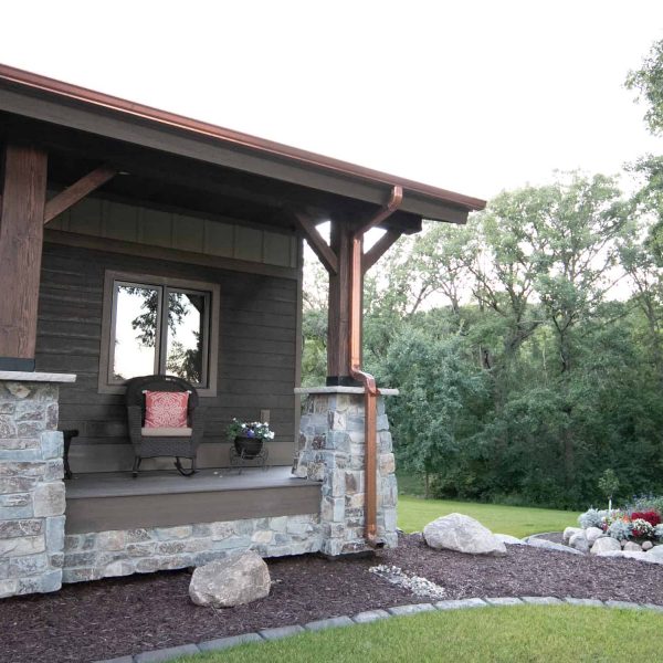 Briard Construction Model Home Front Porch with Copper Gutters