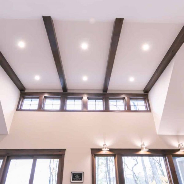 Johnson Home Lakeside Food Prep & Dishwashing Counter Ceiling Lighting & Beams