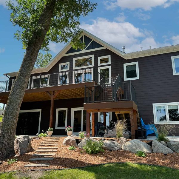 Schaefbauer home on Munson Lake lakeside exterior